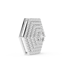 Pendentif Diamant Hexagonal de Laboratoire Taille Brillant VS1 en Or Blanc, Bijou Idéal pour Cérémonie de Mariage - Product Image 3