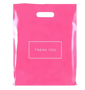 Custom Printing Patch <b>Plastic</b> <b>Bags</b> Die Cut Carrier <b>Packaging</b> Rigid Handle <b>Bags</b> Made From VIETNAM - Product Image 6