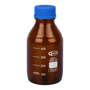 Amber Borosilicate Glass Square Lab Bottle with PP Cap for Light-Sensitive <b>Media</b> <b>Storage</b> - Product Image 2