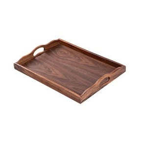 Plateau rectangulaire en bois d'acacia massif de qualité supérieure avec rebord incurvé - Product Image 2