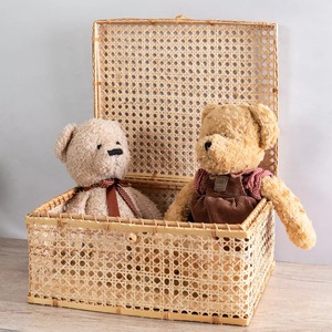 Wholesale supply rattan storage box combo high quality container <b>basket</b> low price <b>lid</b> boxes - Product Image 4