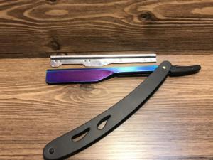 Professional Barber Folding Shaving <b>Razor</b> full color <b>Single</b> Half <b>Blade</b> Straight Edged <b>Razors</b> with Custom Logo - Product Image 1