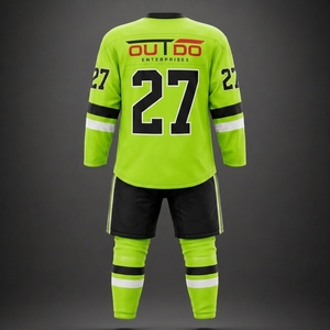 Tenue de hockey sur glace haut de gamme : Maillot et pantalon d'équipe en tissu respirant et anti-humidité pour les matchs de ligue et l'entraînement - Product Image 2