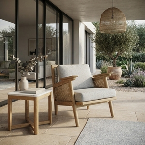 Sillón Chaise Longue de Madera de Teca con Ratán Natural, Sillón de Lujo para Sala de Estar, Silla Decorativa Tejida para Patio, Muebles para el Hogar - Product Image 2