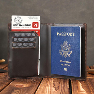 Handmade Leather Passport <b>Wallets</b> Case Men <b>Travel</b> <b>Organizer</b> Multiple Cards Cash Pocket Custom Logo Bulk Wholesale Factory price - Product Image 2