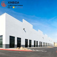 Bâtiment d'atelier en structure métallique, entrepôt préfabriqué haute résistance pour solutions de stockage de marchandises en Amérique du Nord