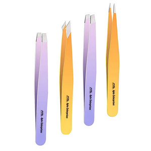 Kit de Pinzas para Cejas Ecológicas con Puntas Inclinadas y Puntiagudas para Depilación en Salón de Belleza, Venta al por Mayor, Marca Privada, Acero Inoxidable - Product Image 1