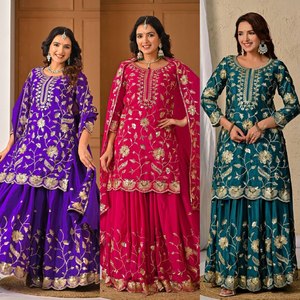 Lanzamiento de Nueva Blusa de Fiesta de Diseño Moderno, de Secado Rápido, en Seda Chinnon Pesada con Lentejuelas de 5mm, para Todas las Temporadas, Bodas y Diwali - Product Image 6