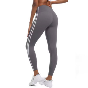 Leggings de Yoga al por Mayor para Mujer, Pantalones Deportivos Ajustados a Rayas, Leggings de Cintura Alta con Efecto Levanta Glúteos, Leggings Elásticos para Entrenamiento, Running y Gimnasio - Product Image 4
