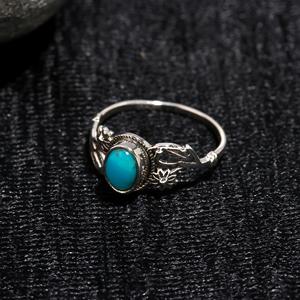 Women's <b>Ring</b> Natural <b>Turquoise</b> Gemstone December Birthstone Christmas Gift Handmade Jewelry 925 Sterling Silver <b>Ring</b> - Product Image 1