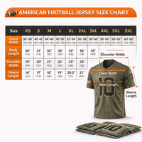 Maillot de football américain personnalisé respirant et anti-humidité, grande taille, 100 % polyester, col en V, broderie par sublimation OEM