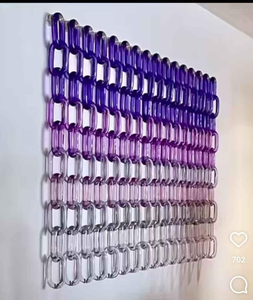 Cadena de eslabones de resina para decoración de pared, cadena transparente de acrílico para pared, hebilla de joyería, cadena cubana de plástico para decoración de pared - Product Image 5