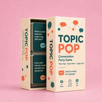 Jeu de cartes à jouer imprimées personnalisées pour adultes, jeu de société avec minuteur et cartes de conversation, jeu de cartes en papier avec boîte de rangement