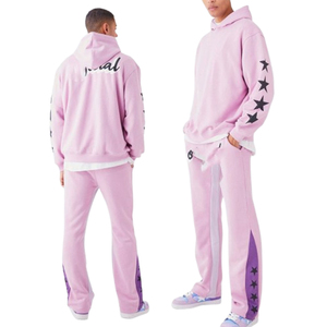 Ensembles de survêtements pour hommes avec logo imprimé en relief, ensembles deux pièces avec pantalon évasé, sweats à capuche, ensembles de survêtements pour hommes - Product Image 1