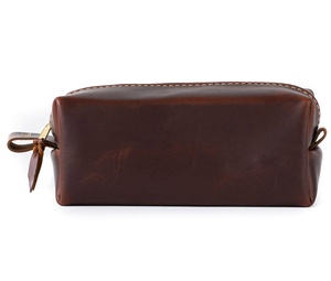 Custom Waterproof Genuine Leather Toiletry <b>Bag</b> <b>Men</b> Large Capacity Travel <b>Wash</b> <b>Bag</b> Leather Cosmetic Case LNTB-0003E - Product Image 4