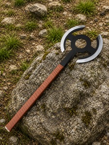 Hache tactique à double lame, tête en acier inoxydable, manche en caoutchouc, pour le camping et la survie, garantie de 3 ans - Product Image 1