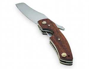 มีดพับ Iron Crown Forge แบบ Drop Point ใบมีดสแตนเลส ด้ามไม้ ปุ่มเปิดแบบ Thumb Knob ผลิตตามแบบ OEM - Product Image 1