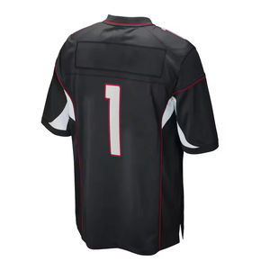Custom Sublimated American Football Jersey Men's <b>Black</b> White <b>Pants</b> Set V-Neck Short Sleeve Moisture Wicking Polyester Uniform - Product Image 3