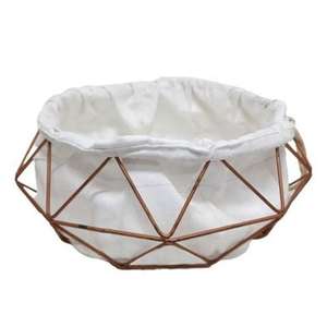 Top Quality Metal Wire <b>Storage</b> Baskets with Handles Rose Gold Finished Rectangle Shape Living Room <b>Storage</b> Baskets - Product Image 4