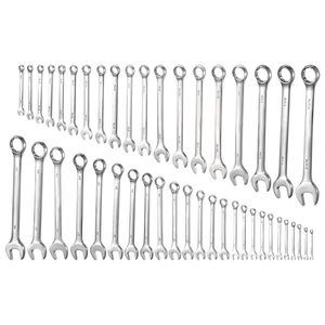 Set di chiavi combinate metriche SAE da 44 pezzi, a 12 punte con anello a bussola e apertura angolata a 15 gradi, include chiave da 32 mm - Product Image 1