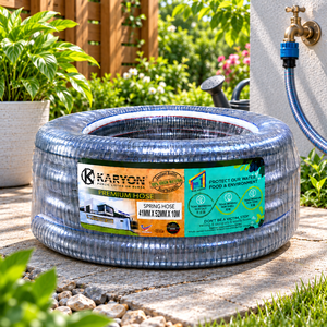 KARYON Transparent Reinforced PVC Spring <b>Hose</b> Flexible Steel Wire Suction Pipe for Pump Factory Farm Workshop Use Supply - Product Image 1