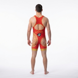 Singlet de Lucha Sublimado Personalizado para Hombre, Uniforme Deportivo Transpirable para Equipo de Lucha Libre por Dhirk Sports - Product Image 2