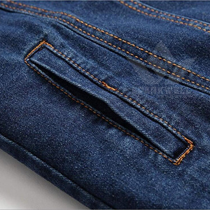 <b>Men's</b> Dark Blue Sherpa Lined Denim Trucker <b>Jacket</b> Button Closure Long Sleeve Regular Fit <b>Warm</b> Casual Winter Jean <b>Jacket</b> - Product Image 5