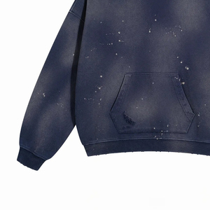 Sweat à capuche épais pour homme, coupe oversize, en coton délavé à l'acide, vierge pour impression streetwear personnalisée, vente en gros - Product Image 6