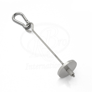 Soporte para Brochetas de Frutas y Verduras de Acero Inoxidable, 8 Pulgadas, con Tuerca Ajustable, Plato Redondo para Sostener Frutas y Gancho de Mosquetón - Product Image 1