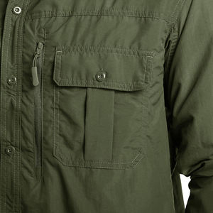 Camisa de senderismo de alta calidad para hombre, con botones, manga larga, de secado rápido, transpirable, con múltiples bolsillos. - Product Image 6