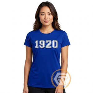 GREEK TREASURES Camiseta de la Hermandad Zeta Phi Beta para Mujer, Jersey Sólido, Casual, Bordada, Transpirable, 100% Algodón, Cuello Redondo, Manga Corta - Product Image 1