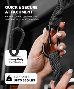 Sangles de suspension rembourrées pour barre de traction, entraînement du tronc et soutien des bras, avec mousquetons pour soulevés de jambes, usage commercial et domestique - Product Image 4