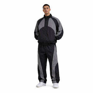 Men Pink Nylon Tracksuit Set Lightweight Windbreaker Jacket and Jogger Pants Sports Running <b>Suit</b> Breathable Streetwear - Product Image 4