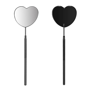 <b>Lightweight</b> Coatomistic Heart Shape Eyelash <b>Mirrors</b> Metal Handle Lash Extension Accessories for Personal & Parlor Use - Product Image 1
