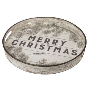 Plateau de Noël artisanal de la plus haute qualité, design fantastique, en fer, forme ronde, imprimé, prêt pour la sublimation, lot de 3 - Product Image 4