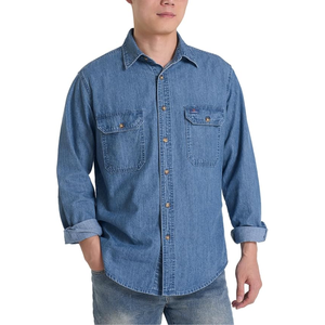 <b>Men</b>’s Long Sleeve Denim <b>Shirt</b>, Regular Fit Button Down <b>Jean</b> Work <b>Shirt</b> <b>for</b> Casual, Western, Outdoor, and Everyday Wear - Product Image 1