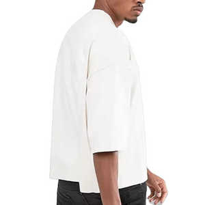 T-shirt Homme Grande Taille Personnalisé avec Logo Brodé sur le Devant 100% Coton Biologique Jersey Numérique de Haute Qualité Col Rond - Product Image 5
