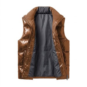 Chaleco Acolchado Casual para Hombre, Resistente al Viento e Impermeable, Corte Regular, para Marcas de Ropa Urbana Estadounidenses - Product Image 3