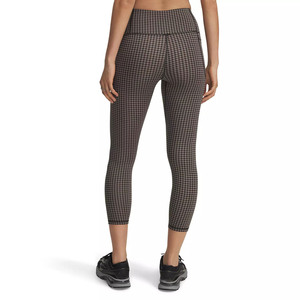 High Waist Checkered Yoga <b>Leggings</b> Women Calf-Length <b>Seamless</b> Stretch Workout Pants Elastic Waist Four-Way Stretch Activewear - Product Image 2