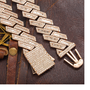 สร้อยคอแบบ Cuban Link ชุบทอง ขนาด 16 มม. ยาว 22 นิ้ว ประดับด้วยเพชร VVS Moissanite สไตล์ฮิปฮอป เครื่องประดับคุณภาพสำหรับผู้หญิง - Product Image 4