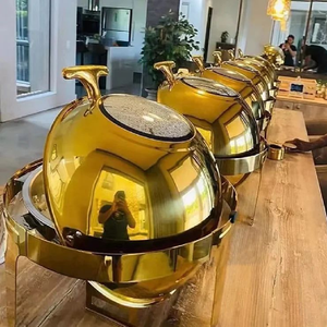 Plat à réchaud rectangulaire en acier inoxydable avec couvercle à enroulement et fenêtre en verre. Disponible aux prix de gros. - Product Image 2