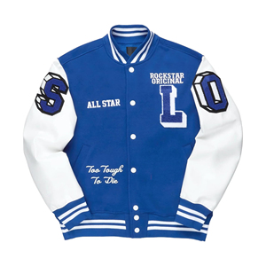 Chaqueta Varsity Personalizada para Hombre con Cuello Alto, Logotipo Bordado en la Parte Delantera, Diseño Transpirable y Resistente al Viento - Venta al Por Mayor OEM - Product Image 2