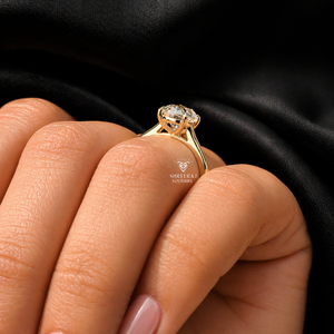 IGI Certified 1 Carat Old Mine Cushion Cut Lab Grown Diamond <b>Ring</b> 14K Gold Vintage Engagement <b>Ring</b> Wholesale Custom Jewelry - Product Image 4