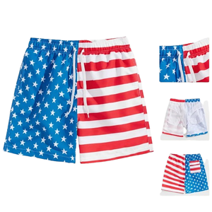 Short de plage américain Maillot de bain imprimé drapeau américain pour l'été Short de plage à séchage rapide Short de bain patriotique - Product Image 1