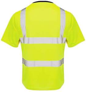 Polo jaune haute visibilité avec bandes réfléchissantes, vêtements de travail pour hommes, vêtements de sécurité à manches courtes - Product Image 5