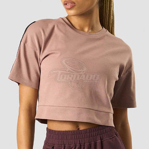 T-shirt court à col rond pour femme, personnalisé, léger, respirant, séchage rapide, couleur unie, manches courtes, idéal pour l'été - Product Image 2