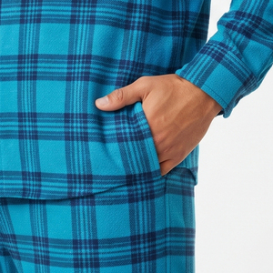 Conjunto de pijama de franela a cuadros para hombre, camisa con botones de longitud completa, conjuntos de pijama a cuadros para hombre, ropa de dormir de invierno 100% algodón, chándal para hombre - Product Image 6