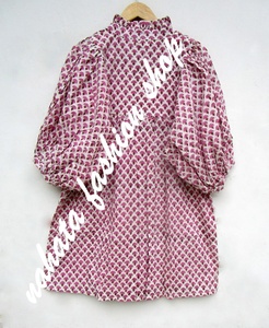 Nouveauté Petite robe en coton imprimée Booty Hand Block, mini robe à encolure en V pour femmes - Product Image 5