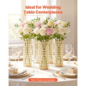 16 Vases à Fleurs de Mariage en Cristal Hauts de 10,24 pouces, Installation Facile, Centres de Table Cylindriques et Décorations pour Banquets et Mariages - Product Image 2