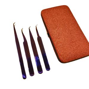 Pinzas Curvas Profesionales con Recubrimiento de Plasma – Pinzas de Precisión Antiestáticas de Acero Inoxidable para Extensión de Pestañas - Product Image 2